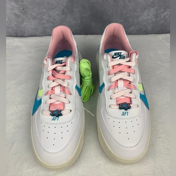 Womens Nike AF 1 Platform shoes DZ5197-100 White Green Pink Sz 10 sneaker - Picture 12 of 12